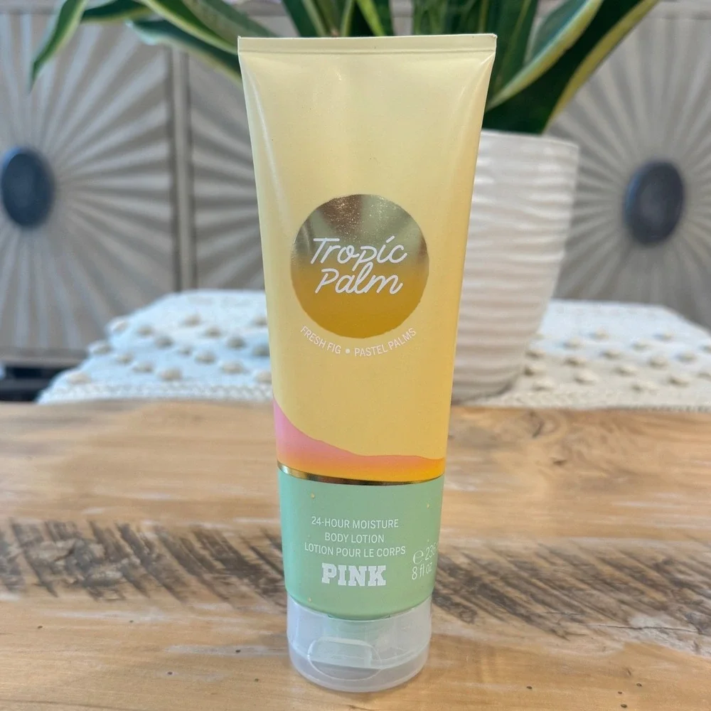 Victoria's Secret PINK Tropic Palm Body Lotion 8oz Fresh Fig Pastel Palms New